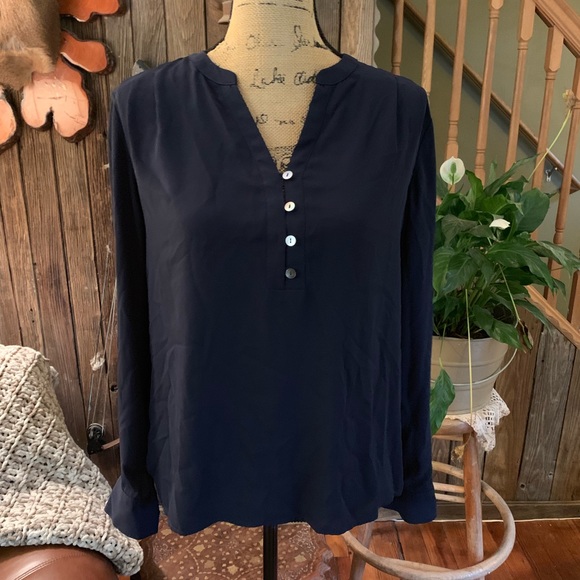 Anthropologie Pliéone Navy Blue Blouse Size small - Picture 6 of 7